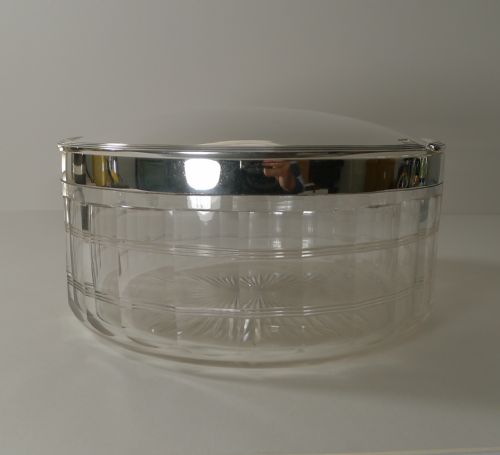 UNUSUAL SCOTTISH CUT GLASS AND SILVER PLATED LIDDED SERVING DISH C1920 - ADDITIONAL PHOTO 3