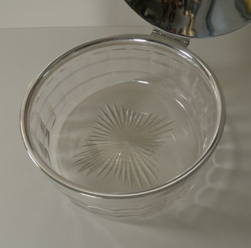 UNUSUAL SCOTTISH CUT GLASS AND SILVER PLATED LIDDED SERVING DISH C1920 - ADDITIONAL PHOTO 6