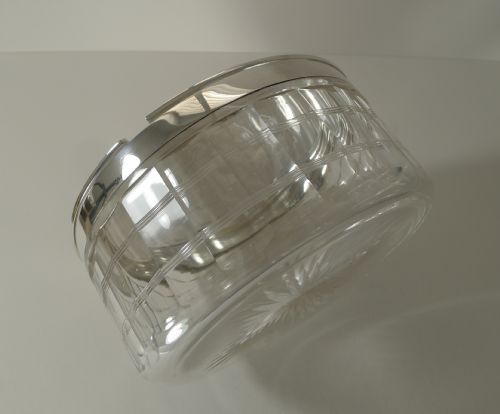 UNUSUAL SCOTTISH CUT GLASS AND SILVER PLATED LIDDED SERVING DISH C1920 - ADDITIONAL PHOTO 7