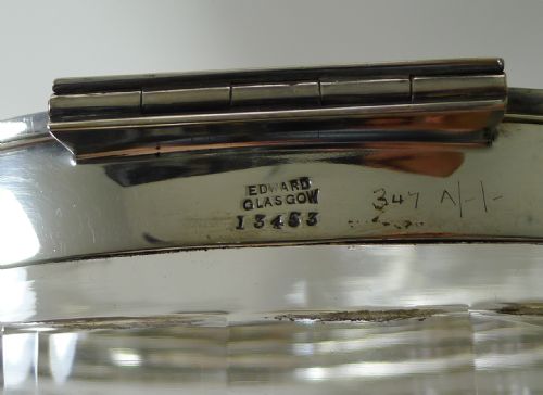 UNUSUAL SCOTTISH CUT GLASS AND SILVER PLATED LIDDED SERVING DISH C1920 - ADDITIONAL PHOTO 9