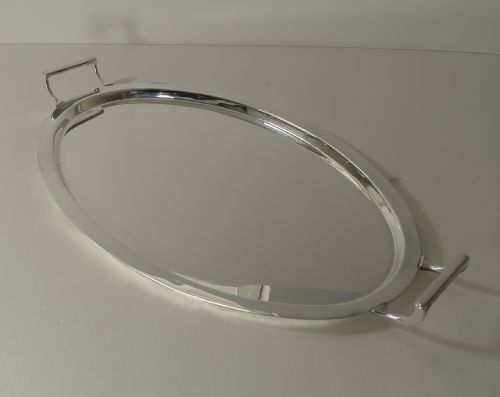 English Art Deco Silver Plated Cocktail Tray by C W Fletcher