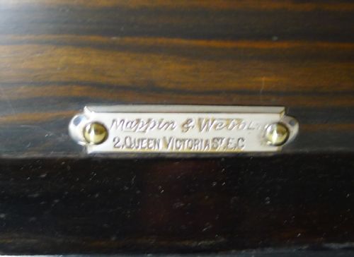 fig 1. Antique English Coromandel & Silver Plated Tantalus - Mappin & Webb