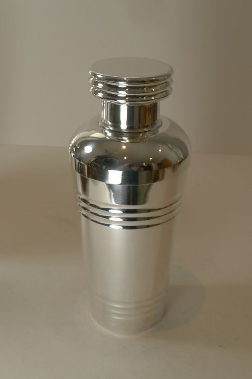 Large French Art Deco Silver Plated Cocktail Shaker C.1925