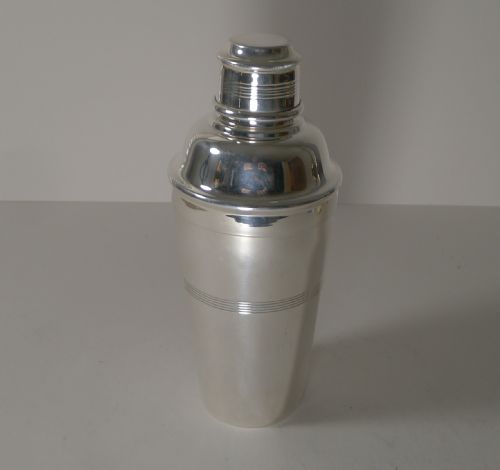 English Art Deco Silver Plated Cocktail Shaker by Elkington
