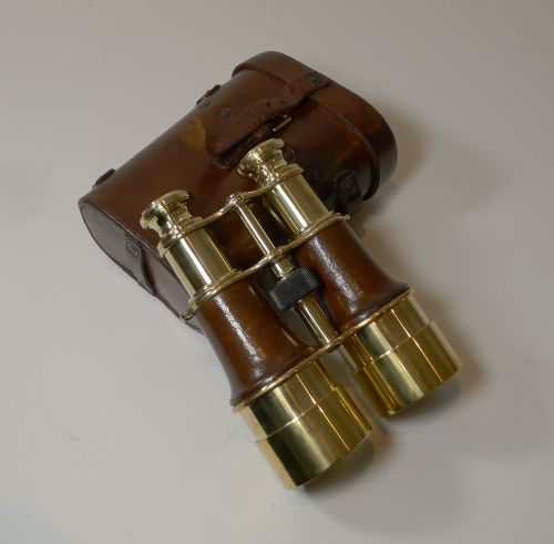 Ww1 Issued Antique French Binoculars Signed L. Petit, Paris