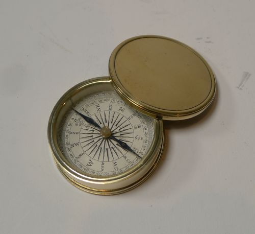 Antique English Brass Cased Compass C.1890