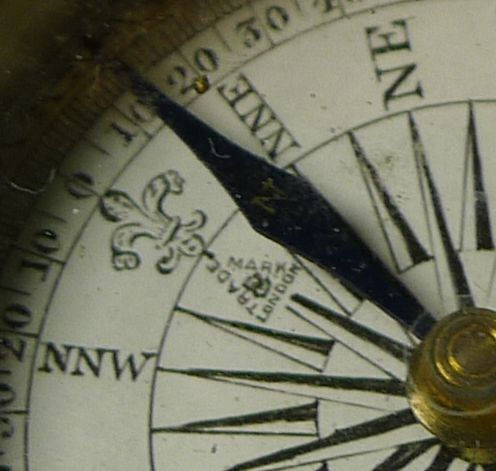fig 1. Antique English Brass Cased Compass c.1890