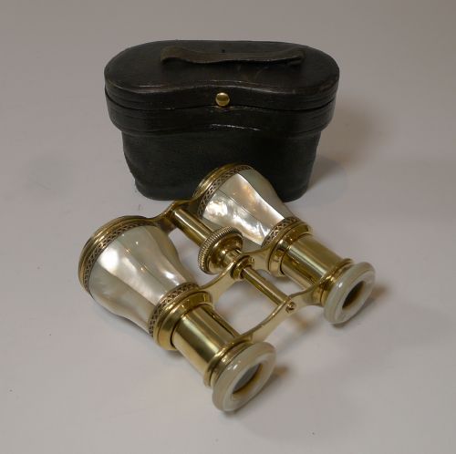 Pair Antique French Mother of Pearl Opera Glasses