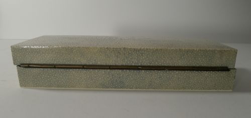 SMART ANTIQUE SHAGREEN GAMING COUNTER POKER CHIP BOX C1920 - ADDITIONAL PHOTO 4