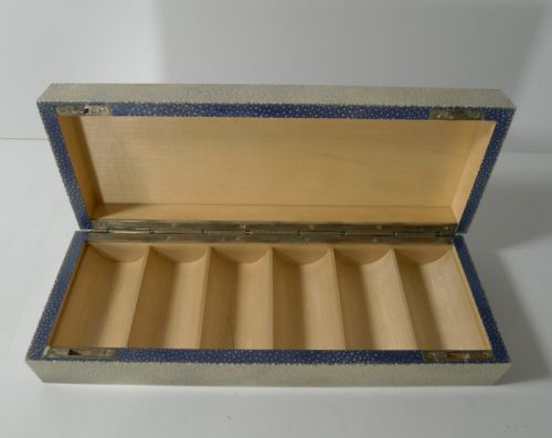 SMART ANTIQUE SHAGREEN GAMING COUNTER POKER CHIP BOX C1920 - ADDITIONAL PHOTO 8