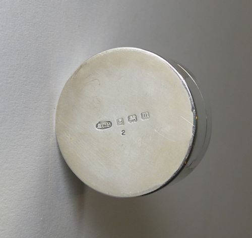 fig 1. Antique English Sterling Silver & Guilloche Enamel Pill Box