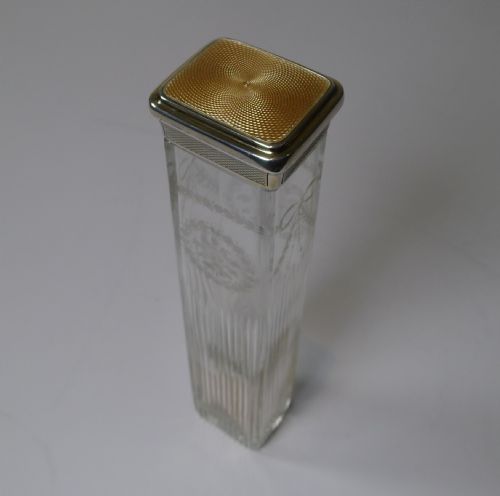 TALL SILVER GUILLOCHE ENAMEL LIDDED JAR BY GOLDSMITH'S AND SILVERSMITH'S CO 1931 - ADDITIONAL PHOTO 9