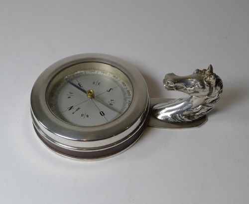 Hermes, Paris, - Rare Horse Head / Equestrian Desk Compass