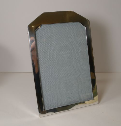 ANTIQUE ENGLISH ART DECO STERLING SILVER PICTURE FRAME - ADDITIONAL PHOTO 1