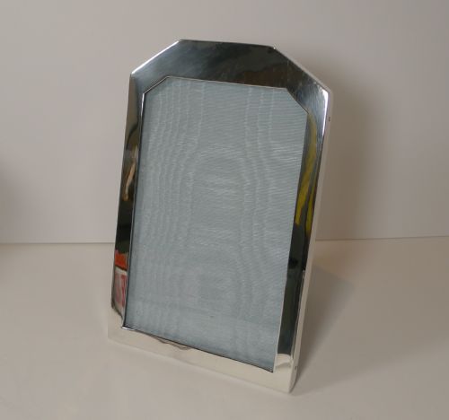 ANTIQUE ENGLISH ART DECO STERLING SILVER PICTURE FRAME - ADDITIONAL PHOTO 3