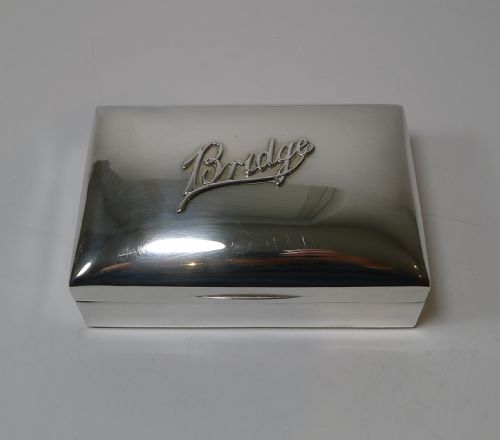 Antique English Sterling Silver Bridge / Playing Card Box - 1904