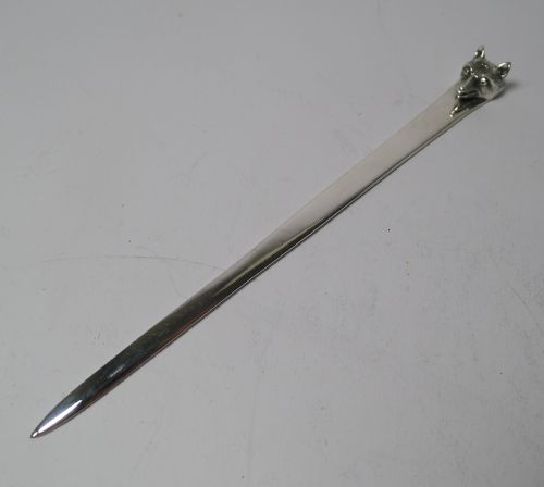 Asprey - Novelty Silver Fox Letter Opener - Chester 1928