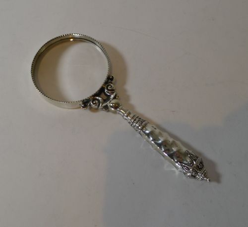 Edwardian English Sterling Silver Magnifying Glass - 1907