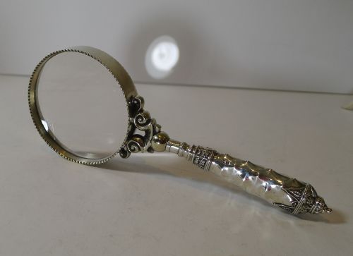 fig 1. Edwardian English Sterling Silver Magnifying Glass - 1907