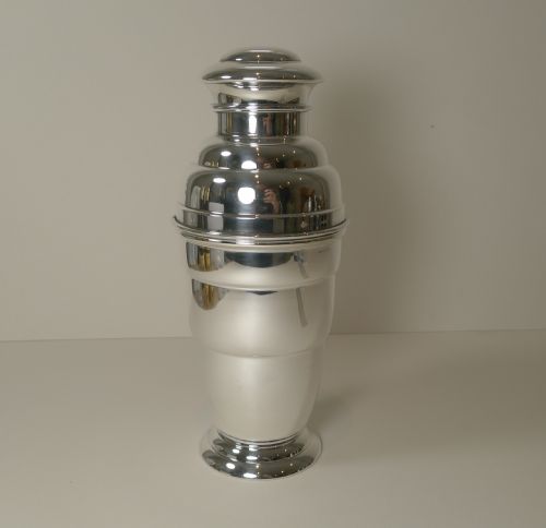 fig 1. English Art Deco Cocktail Shaker c.1930 - Silver Plate