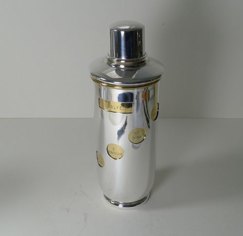 Rare Vintage Italian Menu / Recipe Cocktail Shaker C.1940