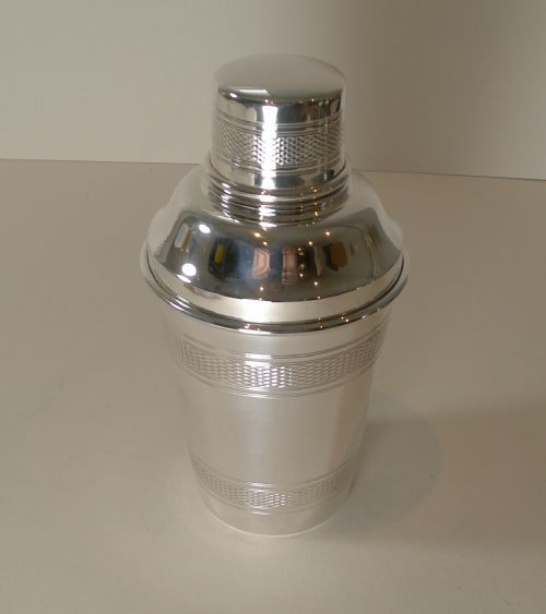 fig 1. Handsome English Art Deco Silver Plated Cocktail Shaker c.1930's