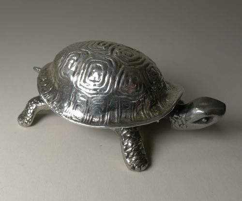 ANTIQUE ENGLISH STERLING SILVER NOVELTY MECHANICAL DESK BELL CHESTER 1911 - ADDITIONAL PHOTO 5