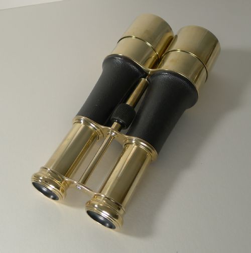 Fine Impressive Ww1 Brass and Leather Binoculars C.1917