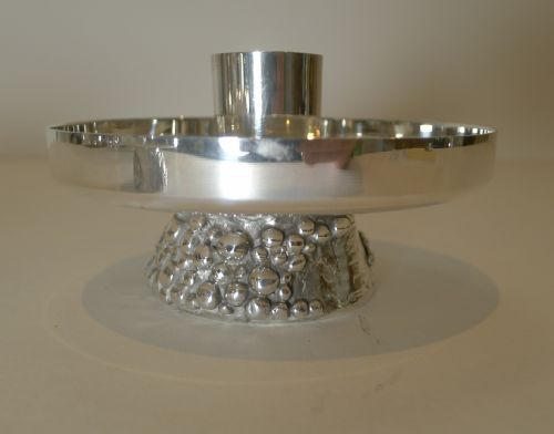 LIBERTY CO PAIR MODERNIST SILVER PLATED CANDLESTICKS C 1950 1960 - ADDITIONAL PHOTO 7