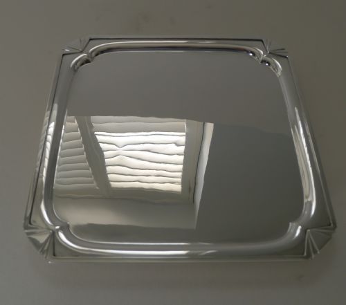 English Art Deco Silver Plated Cocktail Tray C.1930