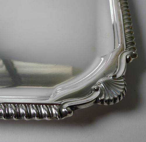 fig 1. Large English Square Silver Plated Cocktail / Drinks Tray c.1930
