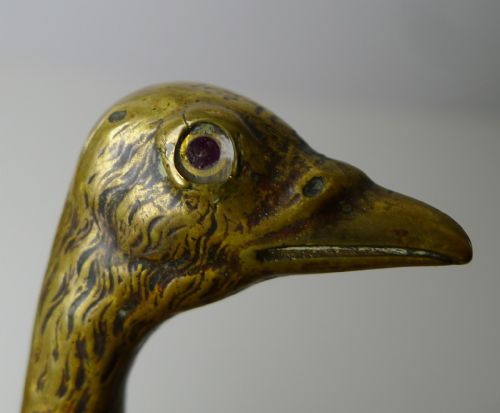 ANTIQUE ENGLISH FIGURAL NOVELTY OSTRICH INKWELL C1880 - ADDITIONAL PHOTO 5