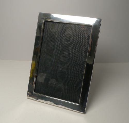 Large Plain Antique English Sterling Silver Two-way Photograph / Picture Frame