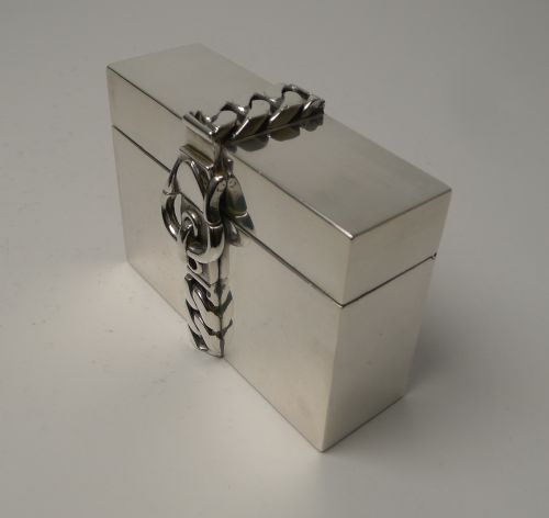 MODERNIST ITALIAN 800 SILVER SMALL PLAYING CARD BOX C19501960 - ADDITIONAL PHOTO 2
