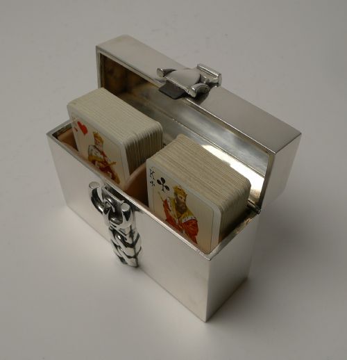 MODERNIST ITALIAN 800 SILVER SMALL PLAYING CARD BOX C19501960 - ADDITIONAL PHOTO 7