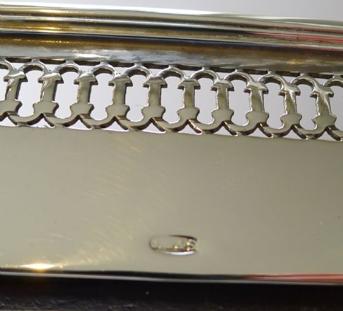 fig 1. Mahogany, Glass & Silver Plated Tray by John Grinsell & Sons c.1900