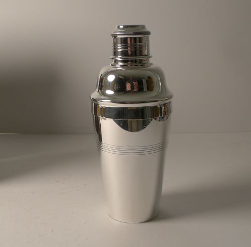 English Art Deco Silver Plated Cocktail Shaker by Elkington & Co.