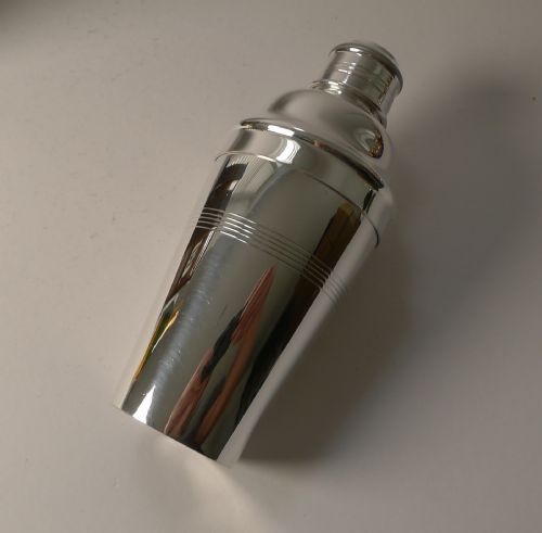 fig 1. English Art Deco Silver Plated Cocktail Shaker by Elkington & Co.