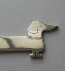 fig 1. RARE - Hermes, Paris Sterling Silver Letter Opener - Dachshund c.1950's