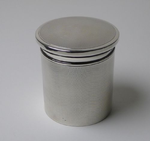 Rare Antique Asprey Sterling Silver Cylindrical Box / Tea Caddy - 1913