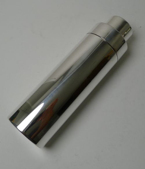 fig 1. Rare Italian Silver Plated Cocktail Shaker c.1960 Attributed to Vignelli