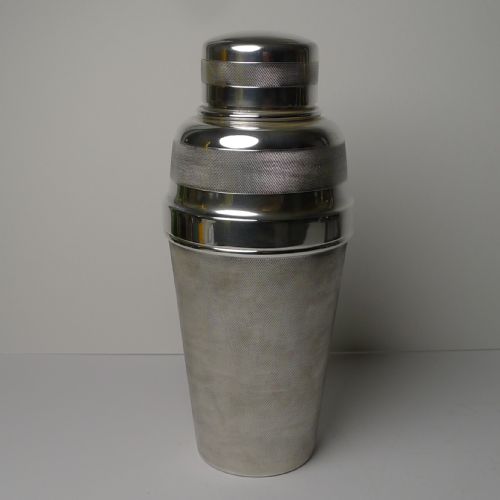 Rare Art Deco Engine Turned Cocktail Shaker