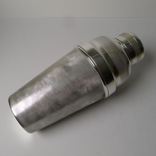 fig 1. Rare Art Deco Engine Turned Cocktail Shaker
