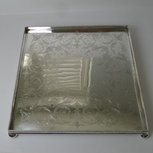 Top Quality Square Silver Plated Tray / Platter / Cake Stand
