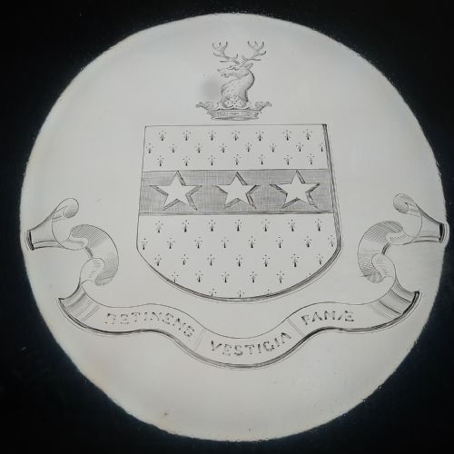 RARE ENORMOUS SILVER PLATED SALVER TRAY C1900 LISTER FAMILY CREST - ADDITIONAL PHOTO 8