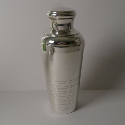 French Art Deco Silver Plated Cocktail Shaker C.1930's
