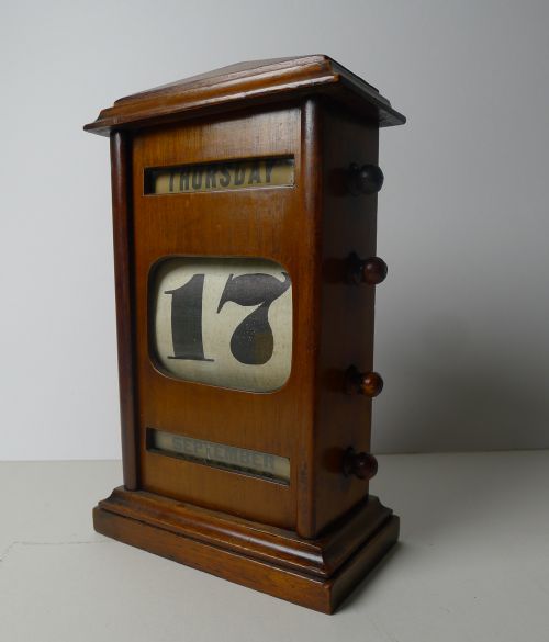 Antique English Mahogany Perpetual Calendar, C.1910
