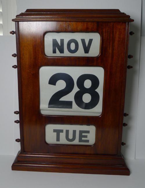 Towering Antique English Perpetual Calendar 24 1/2" / 69.85 Cms Tall!