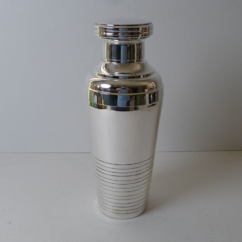 Handsome French Silver Plated Art Deco Cocktail Shaker