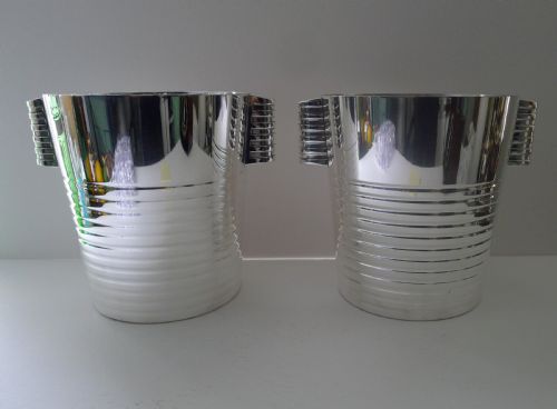 Luc Lanel for Christofle Pair Wine / Champagne Cooler - Ondulations C.1932
